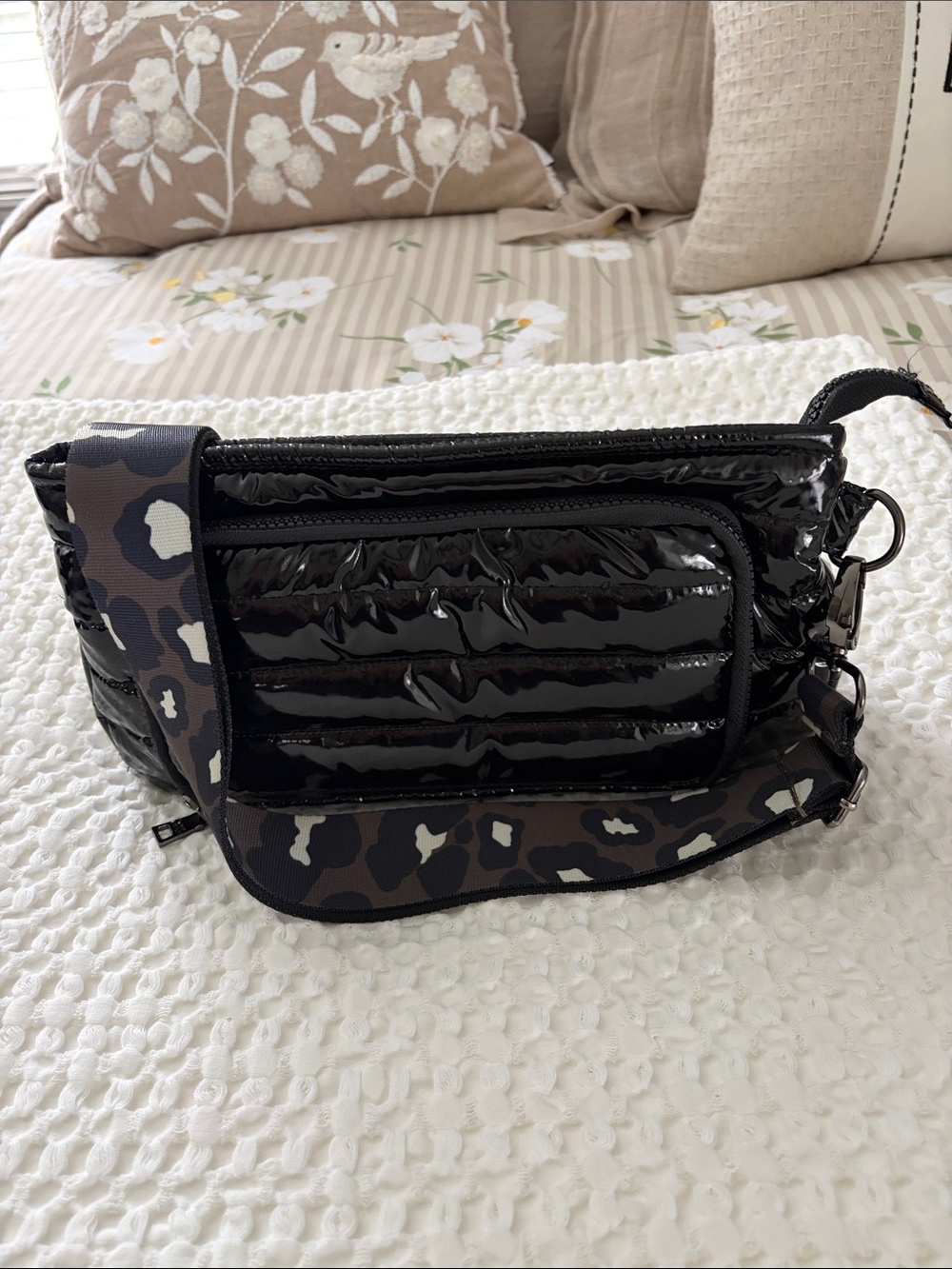 Think Roylyn Black Puffed Crossbody Handbag